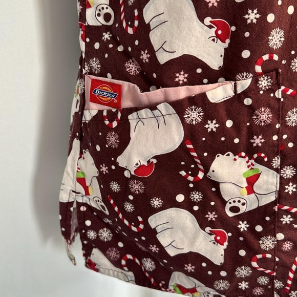 💜3/$15 Dickies Polar Bear Candy Canes Christmas Scrub - Picture 3 of 10